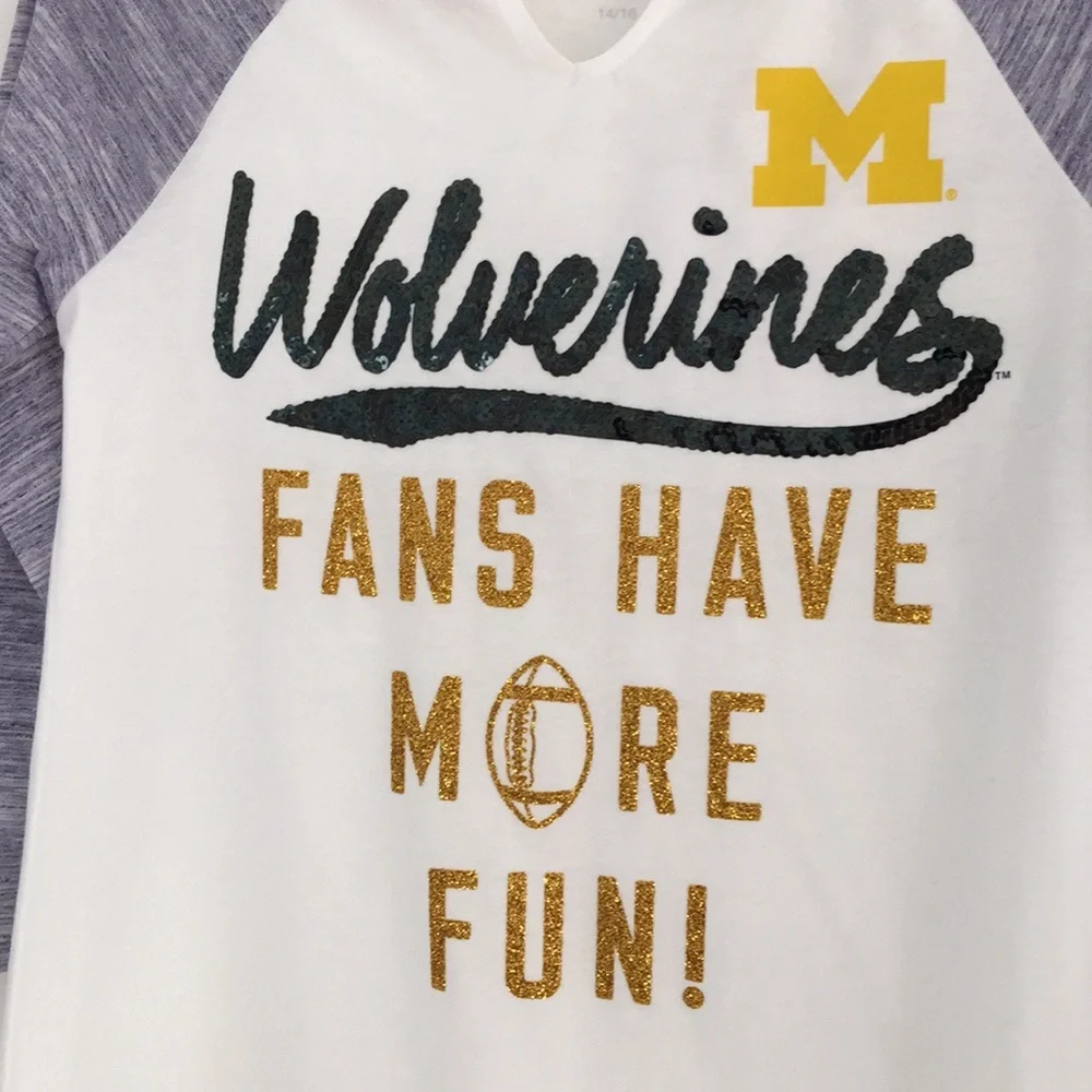 Justice ~ UofM Long-Sleeve Football T-Shirt